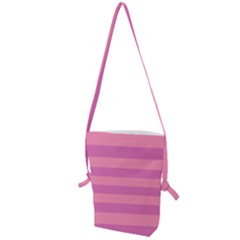 Pink Stripes Striped Design Pattern Folding Shoulder Bag by Sapixe