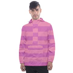 Pink Stripes Striped Design Pattern Men s Front Pocket Pullover Windbreaker