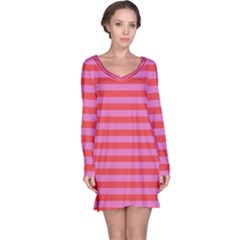 Stripes Striped Design Pattern Long Sleeve Nightdress by Sapixe