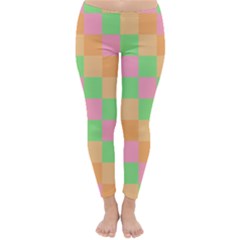 Checkerboard Pastel Squares Classic Winter Leggings by Sapixe