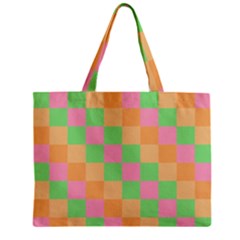 Checkerboard Pastel Squares Zipper Mini Tote Bag by Sapixe