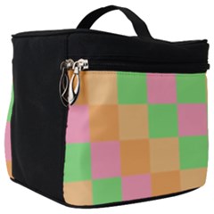 Checkerboard Pastel Squares Make Up Travel Bag (big) by Sapixe