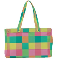 Checkerboard Pastel Squares Canvas Work Bag