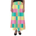 Checkerboard Pastel Squares Flared Maxi Skirt View1