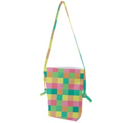 Checkerboard Pastel Squares Folding Shoulder Bag by Sapixe