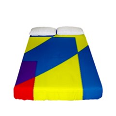 Colorful Red Yellow Blue Purple Fitted Sheet (full/ Double Size) by Sapixe