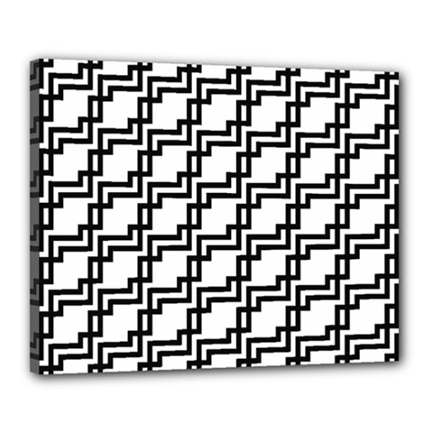 Pattern Monochrome Repeat Canvas 20  X 16  (stretched) by Sapixe