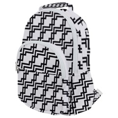 Pattern Monochrome Repeat Rounded Multi Pocket Backpack