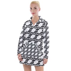 Pattern Monochrome Repeat Women s Long Sleeve Casual Dress