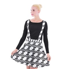 Pattern Monochrome Repeat Suspender Skater Skirt by Sapixe