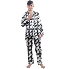 Pattern Monochrome Repeat Men s Satin Pajamas Long Pants Set