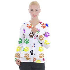 Pawprints Paw Prints Paw Animal Casual Zip Up Jacket