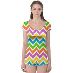 Chevron Pattern Design Texture Boyleg Leotard  by Sapixe