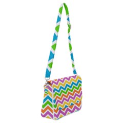 Chevron Pattern Design Texture Shoulder Bag With Back Zipper