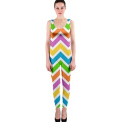 Chevron Pattern Design Texture One Piece Catsuit by Sapixe