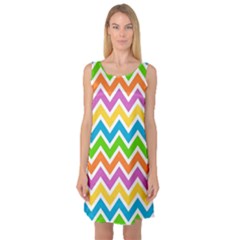 Chevron Pattern Design Texture Sleeveless Satin Nightdress by Sapixe