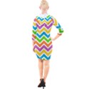 Chevron Pattern Design Texture Quarter Sleeve Hood Bodycon Dress View2