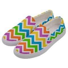 Chevron Pattern Design Texture Men s Canvas Slip Ons by Sapixe