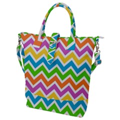 Chevron Pattern Design Texture Buckle Top Tote Bag by Sapixe