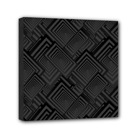 Diagonal Square Black Background Mini Canvas 6  X 6  (stretched) by Sapixe