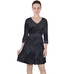 Diagonal Square Black Background Ruffle Dress by Sapixe