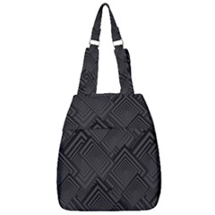 Diagonal Square Black Background Center Zip Backpack by Sapixe