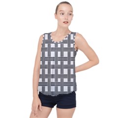 Seamless Stripe Pattern Lines Bubble Hem Chiffon Tank Top by Sapixe