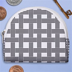 Seamless Stripe Pattern Lines Horseshoe Style Canvas Pouch by Sapixe