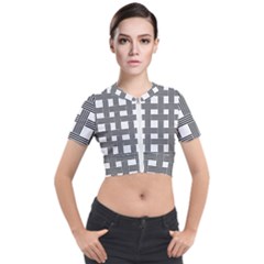 Seamless Stripe Pattern Lines Short Sleeve Cropped Jacket