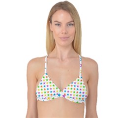 Star Pattern Design Decoration Reversible Tri Bikini Top by Sapixe