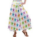 Star Pattern Design Decoration Satin Palazzo Pants View1