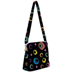 Abstract Background Retro Zipper Messenger Bag