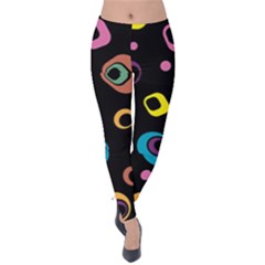 Abstract Background Retro Velvet Leggings by Sapixe