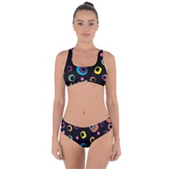 Abstract Background Retro Criss Cross Bikini Set by Sapixe