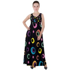 Abstract Background Retro Empire Waist Velour Maxi Dress by Sapixe