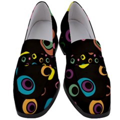 Abstract Background Retro Women s Chunky Heel Loafers by Sapixe