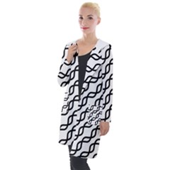 Diagonal Stripe Pattern Hooded Pocket Cardigan by Sapixe