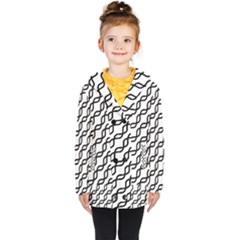 Diagonal Stripe Pattern Kids  Double Breasted Button Coat