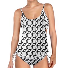 Diagonal Stripe Pattern Tankini Set by Sapixe