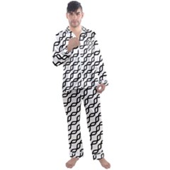 Diagonal Stripe Pattern Men s Satin Pajamas Long Pants Set