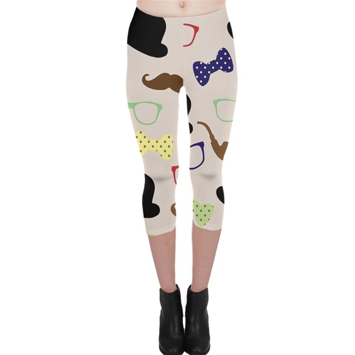 Moustache Hat Bowler Bowler Hat Capri Leggings 