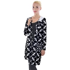 Abstract Background Arrow Hooded Pocket Cardigan by Sapixe