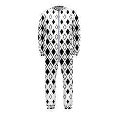 Square Diagonal Pattern Monochrome Onepiece Jumpsuit (kids) by Sapixe