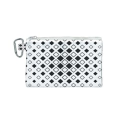 Square Diagonal Pattern Monochrome Canvas Cosmetic Bag (small)