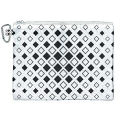 Square Diagonal Pattern Monochrome Canvas Cosmetic Bag (xxl)