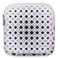 Square Diagonal Pattern Monochrome Mini Square Pouch by Sapixe