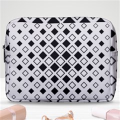 Square Diagonal Pattern Monochrome Make Up Pouch (large) by Sapixe