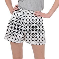 Square Diagonal Pattern Monochrome Ripstop Shorts by Sapixe