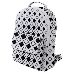 Square Diagonal Pattern Monochrome Flap Pocket Backpack (small) by Sapixe