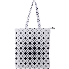 Square Diagonal Pattern Monochrome Double Zip Up Tote Bag by Sapixe